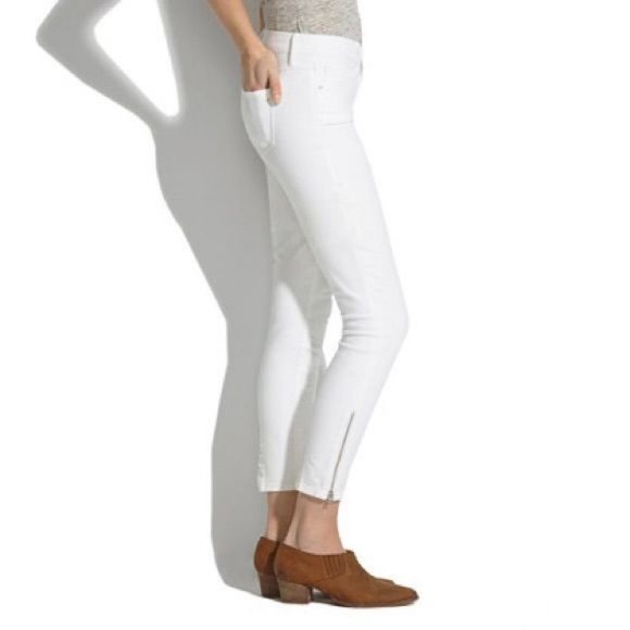 Madewell Skinny Skinny Crop Zip Jeans in Pure White - 28 - Picture 2 of 10